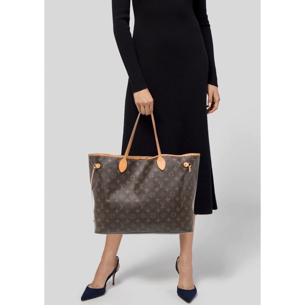 Louis Vuitton Vintage LV Monogram Neverfull GM Brown Coated Canvas Tote Bag - Picture 2 of 8